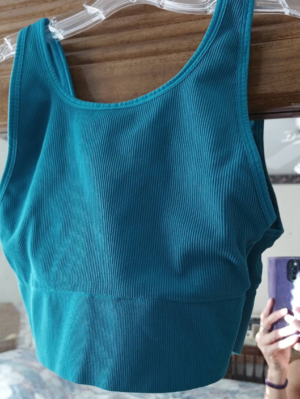 Victoria's Secret Medium Teal Ribbed Crop Tank Top